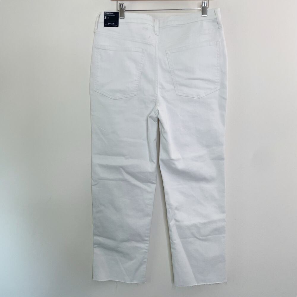 NWT J. Crew Factory Petite white stovepipe‎ straight jean signature stretch 31P - Picture 3 of 12